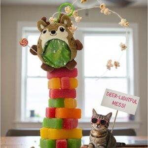 Fiesta Cutie Beans Deer Plush Coin Purse Green Clip 5 inches long Preowned